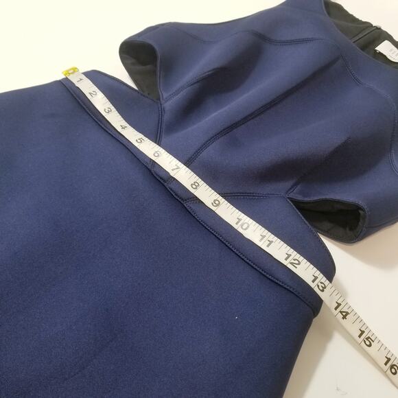 Hunter Bell Women size 6 Navy Blue Cutout Midi Bodycon Dress Sleeveless - Picture 7 of 16